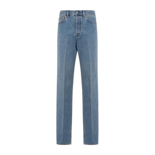 Blå Straight Denim Bukser