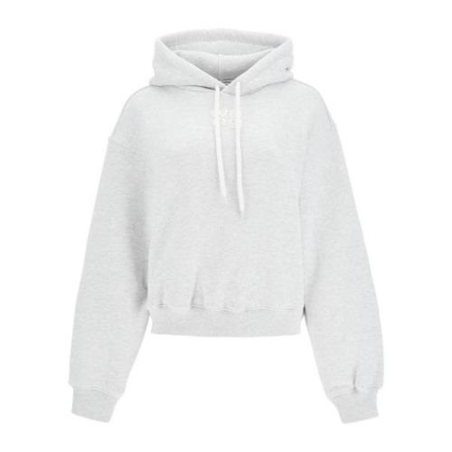 Præget Logo Boxy Hoodie Sweatshirt