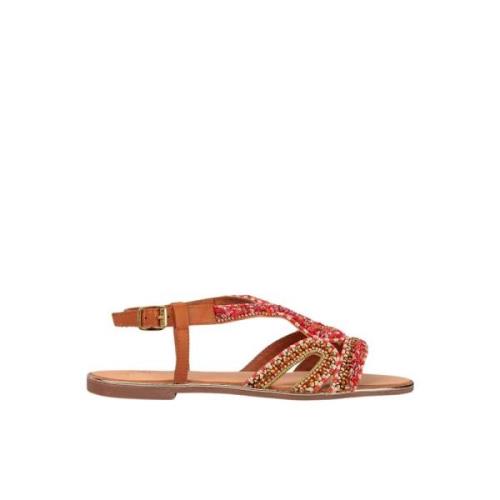 Multifarvet Juvel Flad Sandal