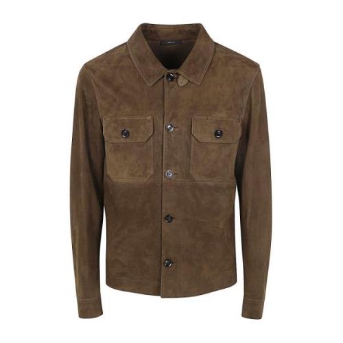 Suede Outershirt i Mocha Brown