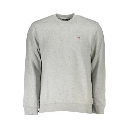 Grå Fleece Sweatshirt med Broderi