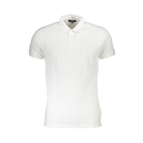 Hvid Bomuld Polo Shirt Broderet Logo