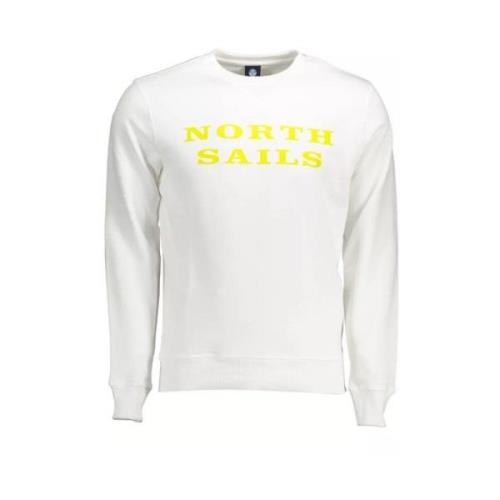 Hvid Rund Hals Sweatshirt