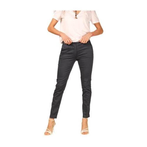 Slim Women's Chino Bukser i Stræk Satin