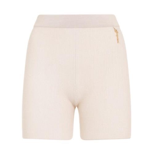 Elegant Nude & Neutrals Elastisk Talje Shorts