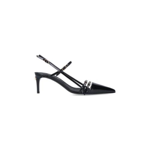 Sort Hæl Slingback Stiletto Sandaler