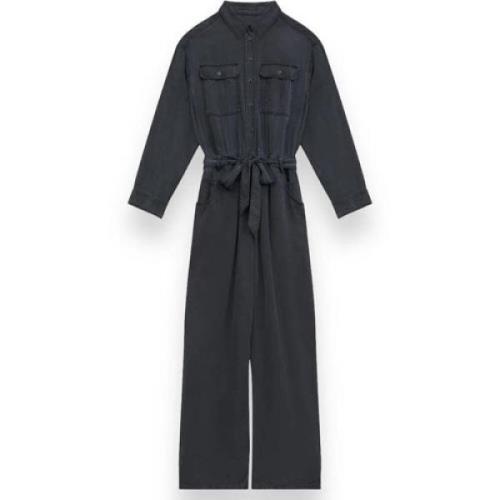 Chambray Jumpsuit med klassisk krave