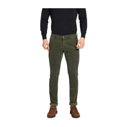 Velour Chino Bukser Slim Fit Grøn