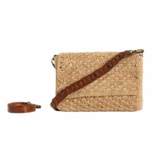 Sonia Tea Natural Crossbody Shell Stitch Taske