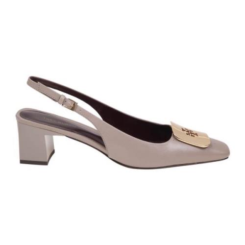 Mørk Elg Læder Slingback Pumps