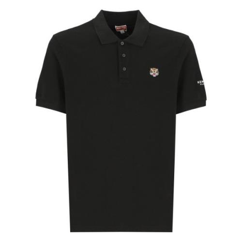 Sort Polo Shirt Lucky Tiger Patch