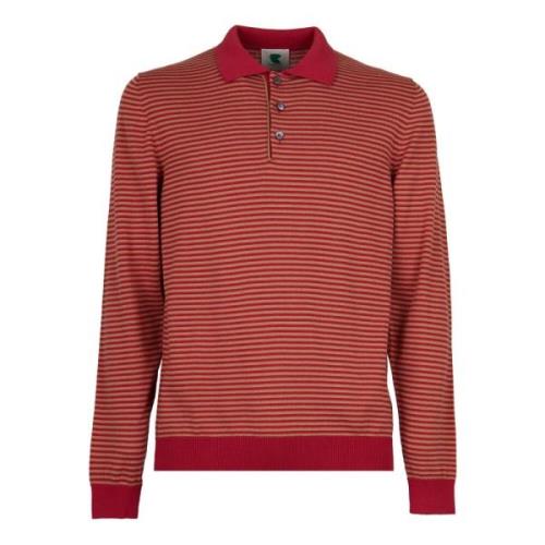 Rød Windsor Stripe Polo Skjorte