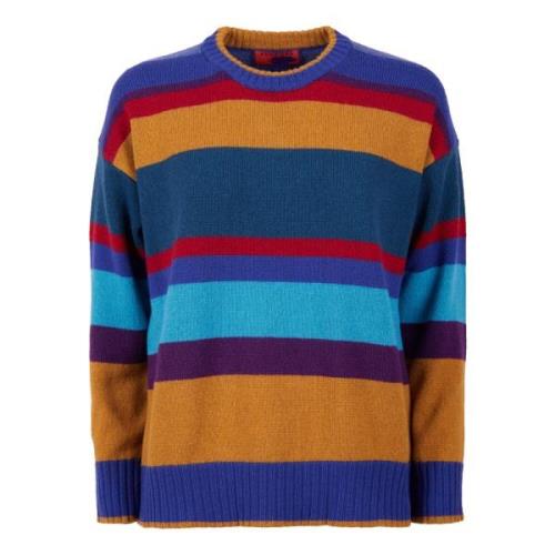 Stribet Uld Cashmere Crew-Neck Sweater