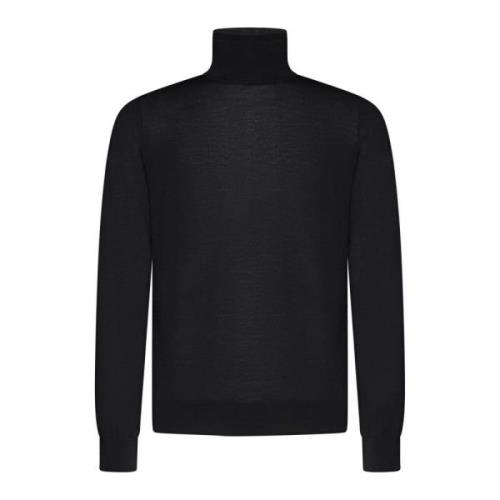 Sort Sweater med Hvid/Blå Detalje