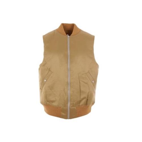 Beige Bomberjakke Oversize Satin