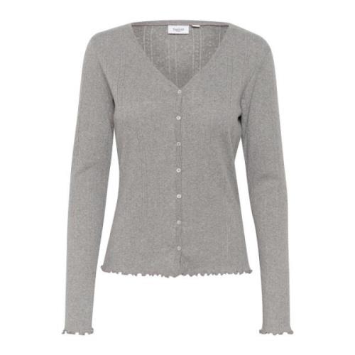 Grå Quill Melange Cardigan Top