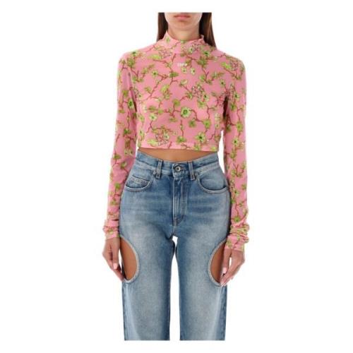 Pink Blomstret Crop Top AW24