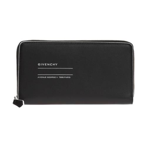 Logoed Black Leather Wallet