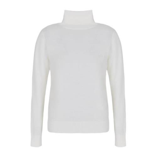 Hvid Sweater Dolcevita Blød Uld