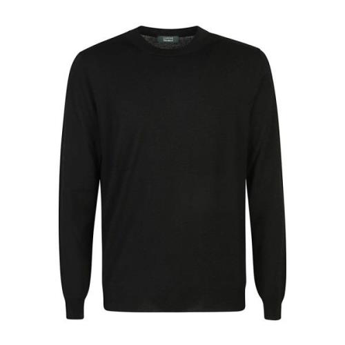 Sort Crew Neck Langærmet Sweater