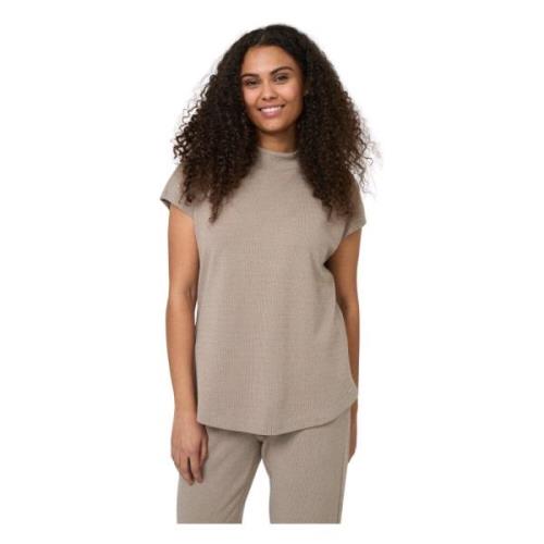 Delphi High Neck Short Sleeve Bluse