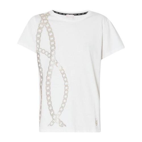 Kæde Studs Rund Hals T-shirt