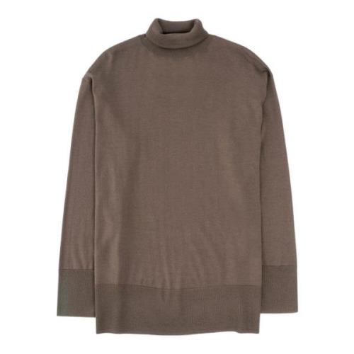 Luksuriøs Militærgrøn Uld Turtleneck Sweater