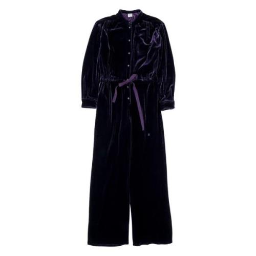 Luksuriøs Lilla Fløjl Jumpsuit