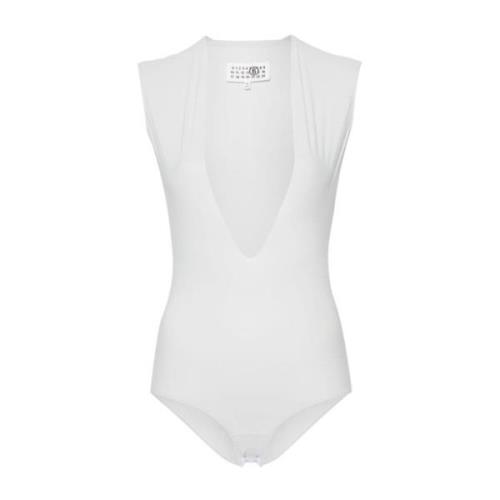 Dyb V-udskæring Lycra Jersey Bodysuit