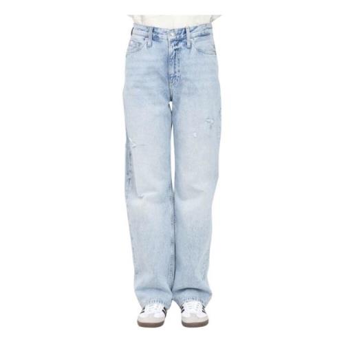 Højtaljede afslappede denim jeans