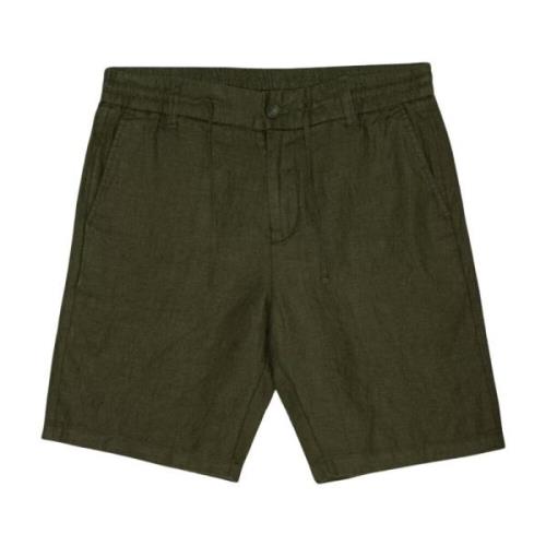 Linned shorts med elastik i taljen