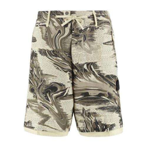 Grøn Linned Bermuda Shorts SS22