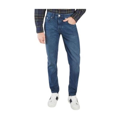 Indigo Regular Fit Tapered Jeans