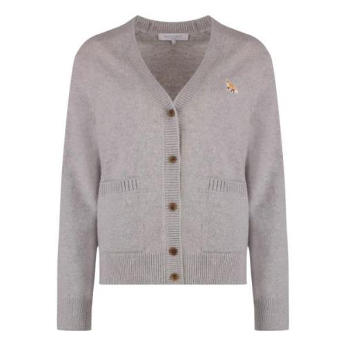 Ræv Patch Uld Cardigan