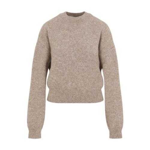 Beige Strik Pullover Sweater