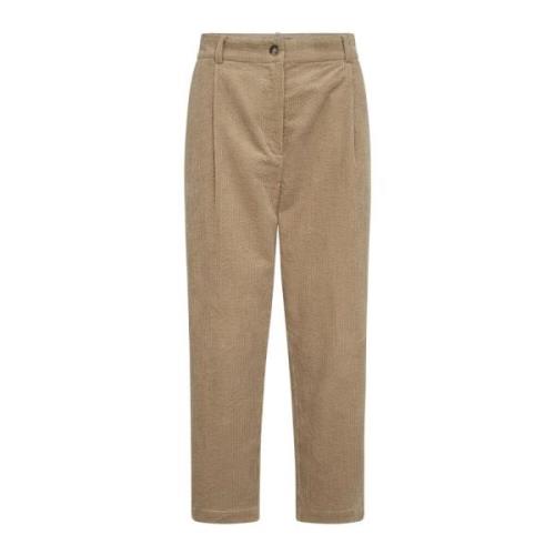 Corduroy Front Fold Bukser Tannin