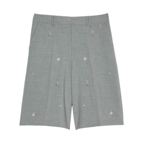 Håndbroderede Flannel Bermuda Shorts