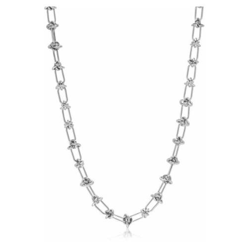 Womens Silver Barbed Wire Necklace