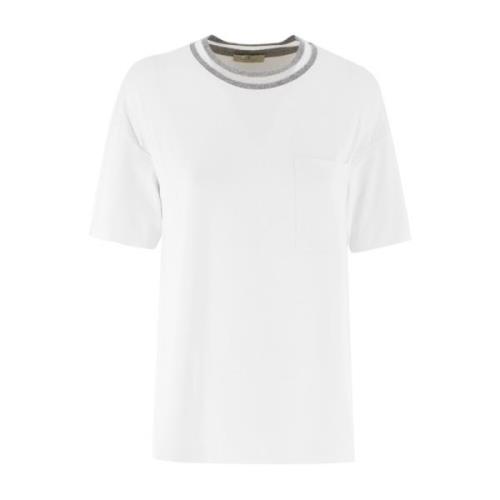 Lurex Crew Neck Lomme T-shirt