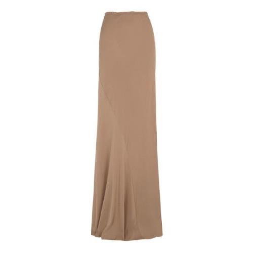 Asymmetrisk Silke Stretch Maxi Nederdel