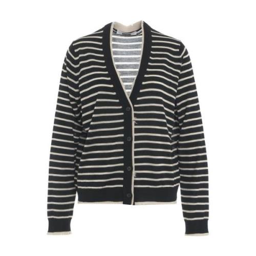 Elegant Sort Stribet Cardigan AW24