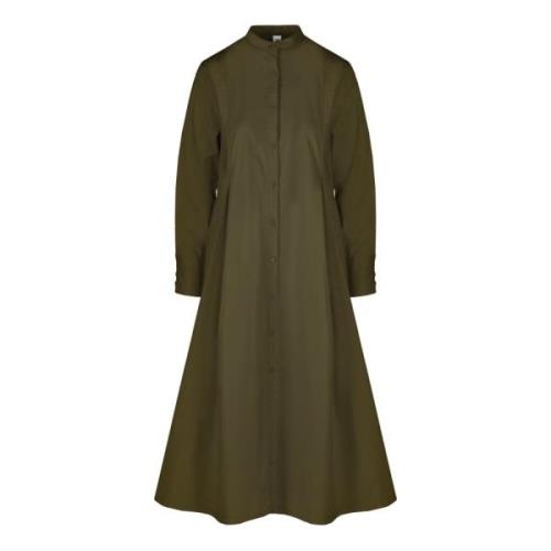 Casual Mandarin Collar Shirt Dress