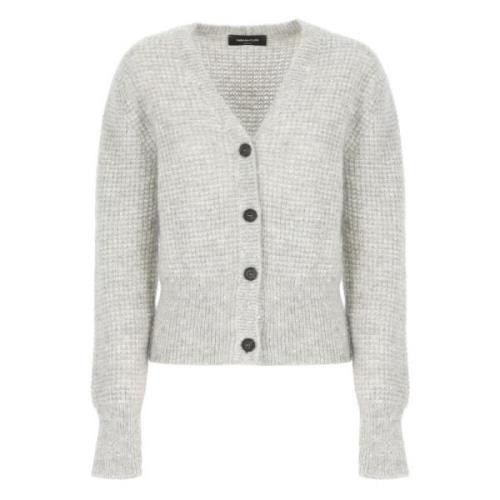 Grå Paliet V-Hals Cardigan Sweater