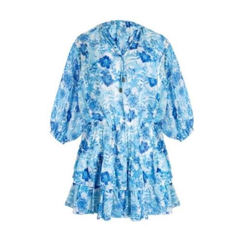 Tahiti Flowers Ruffle Mini Kjole