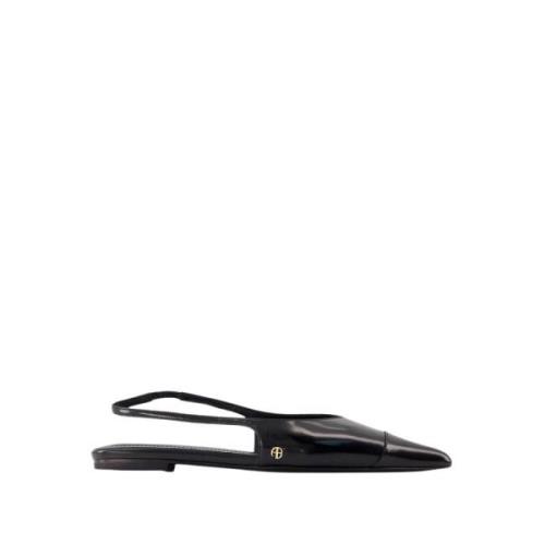 Sorte Slingback Flats - Kalveskind