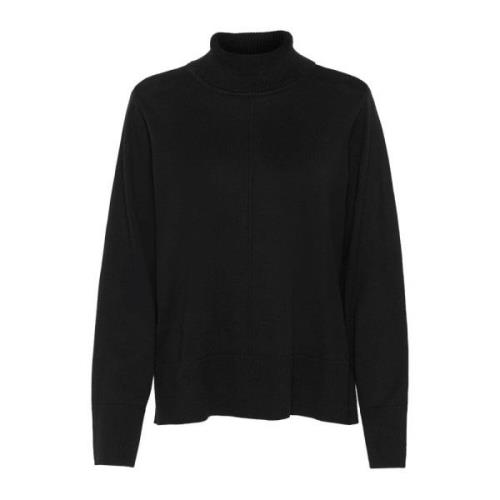 Sort Rollneck Pullover Strik