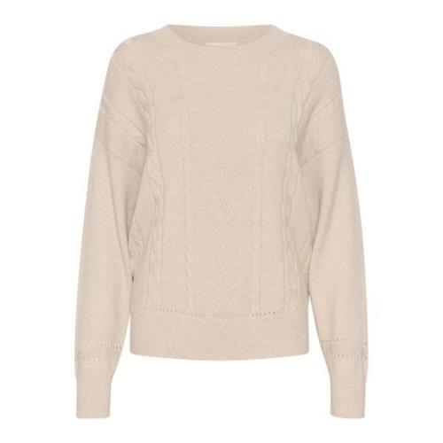 Puff Sleeve Knit Pullover Oat Melange