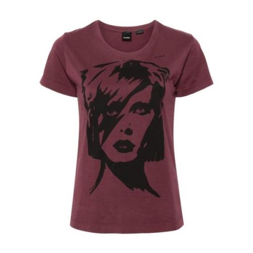 Bordeaux Rød Jersey Bowie Print T-shirt