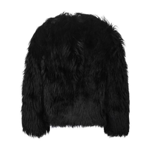 Sort Shearling Pelsjakke