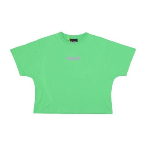 Cropped Logo Tee i Lime/Lilla